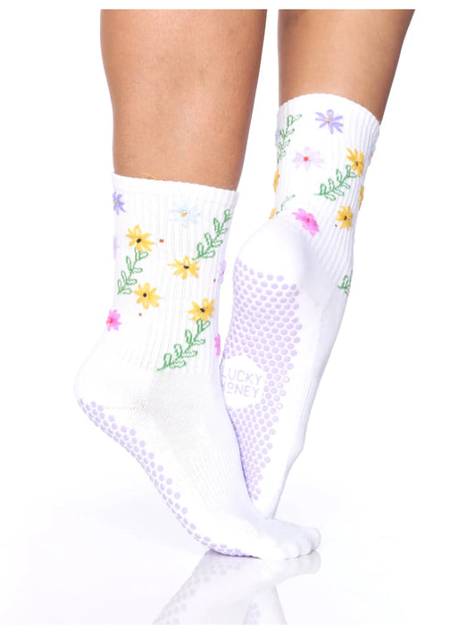 Limited Edition Tall Tube Grip Sock Daisy Multi Color